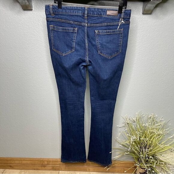 Kenneth Cole Reaction Dark Blue Denim Skinny Mini Boot Jeans Size 10 - Picture 1 of 11
